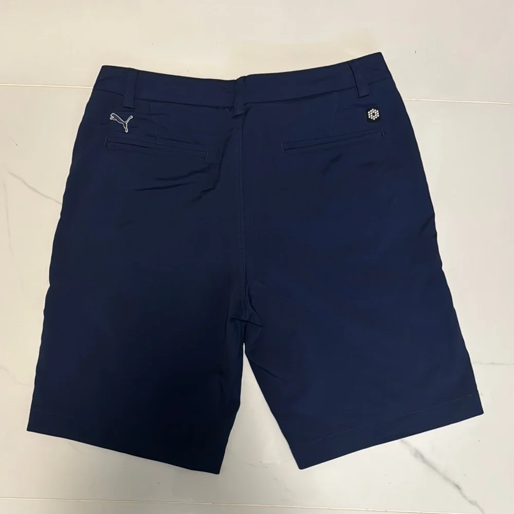 Puma Blue Flat Front Shorts - Picture 3 of 5